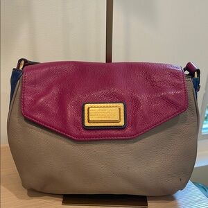 Stylish Pink and Tan Shoulder Bag